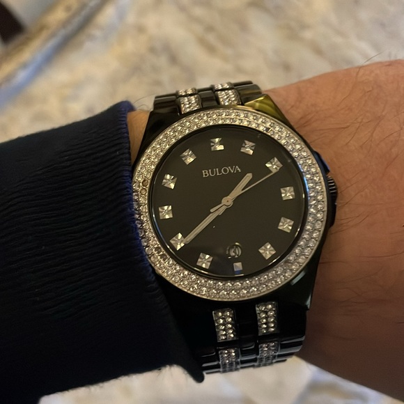 Bulova Date Diamond and Crystal Men’s Dress Watch - Picture 5 of 15